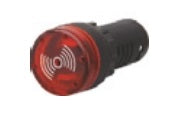 TGD-22SM-R-24, 22mm RED LED Flasher/Indicator and Audible Alarm Buzzer, 240VAC/DC, Plastic
