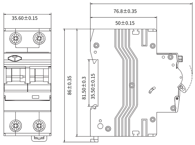 TPR-10kA-25/C/A/30mA, 2 Pole RCBO, C Curve 25 Amp, 30mA Trip, 240VAC, Type A, IP20 (IP40 Installed) AS/NZS 61009-1, RCM  (TUV-026319-EA)