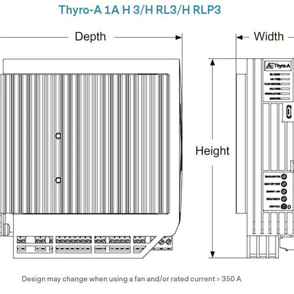 Thyro A 1A Series Single Phase SCR Controller 280Amp 230VAC, Voltage Control,  Phase(VAR), Burst(TAKT), Quick TAKT(QTM), VT(on Request), SWITCH Operating Modes
