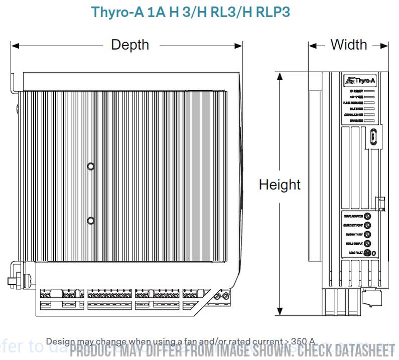 Thyro A 1A ECO Series Single Phase SCR Controller 80 Amp 230VAC, Voltage Control only, Phase(VAR), Burst(TAKT), Switch Operating Mode