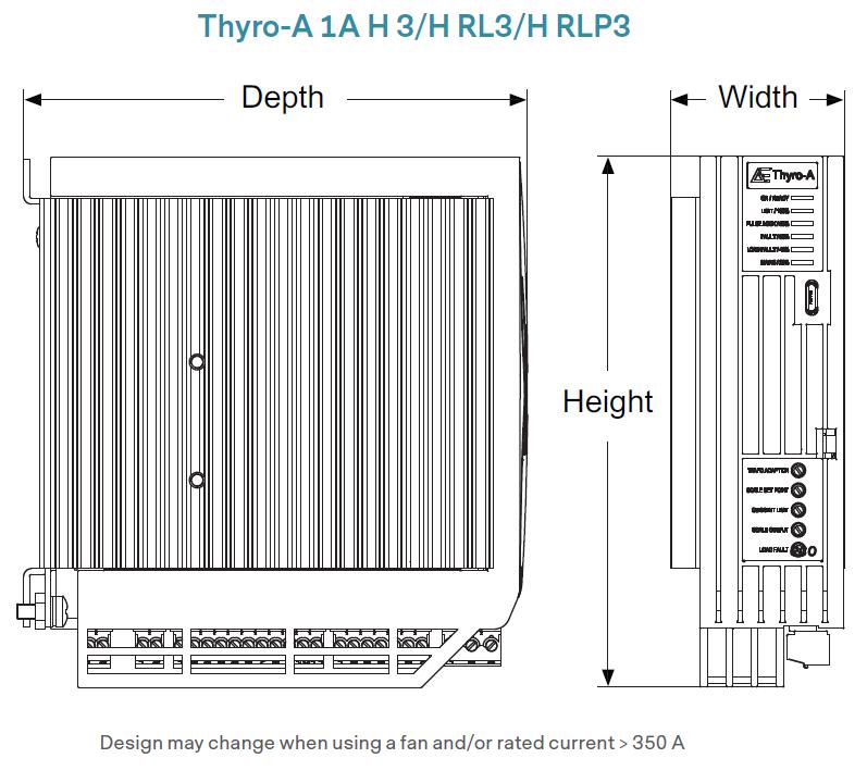 Thyro A 1A Series Single Phase SCR Controller 130Amp 230VAC, Voltage Control, Current Feedback Option, Phase(VAR), Burst(TAKT), Quick TAKT(QTM), VT(on Request), SWITCH Operating Modes