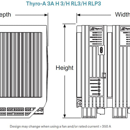 Thyro A 3A Series Three Phase SCR Controller 100 Amp 400VAC +10/-57%, Phase(VAR), Burst(TAKT) Fire, SWITCH Operating Modes, Voltage Control only