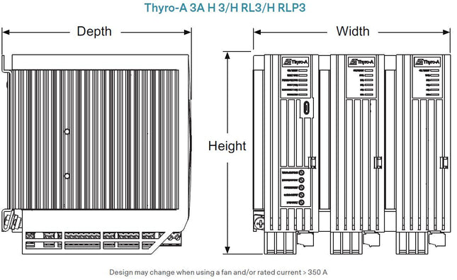 Thyro A 3A Series Three Phase SCR Controller 100 Amp 400VAC +10/-57%, Phase(VAR), Burst(TAKT) Fire, SWITCH Operating Modes, Voltage Control only