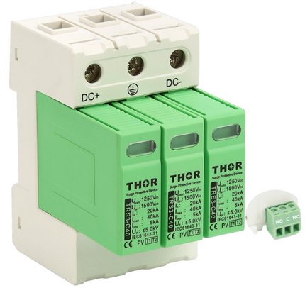 FRS3-C40-1250R, 1250VDC Surge Protection Device for Photovoltaic Systems, Type 1 (Class I) + Type 2 (CLass II) 40kA WITH REMOTE C/O CONTACTS