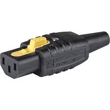 4783.0000, IEC Appliance Inlet C13/F Plug, V-Lock, Black, Rewirable, for 10mm Cable, 70 Deg C Pin Temp