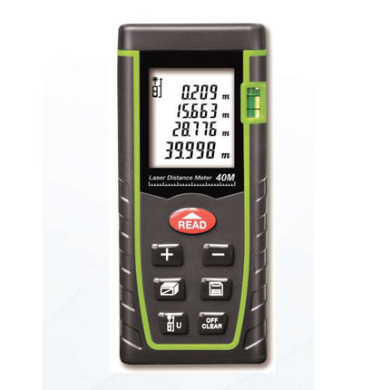VA-T40, Laser Distance Meter. Range 0.05 - 40M, Accuracy +/-2mm, 635Nm Laser, Class 2, 30 Measurement Storage