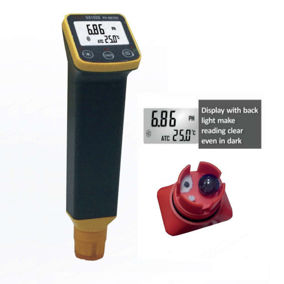 VA1021, Liquid PH Tester & Temperature Tester Portable with External BNC Connected Sensor. Range 0-14PH, 0-50 Deg C Accuracy 0.02PH/0.5 Deg C