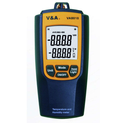 VA8010, Temperature & Humidity Tester with Dew Point (TD). Range -10 to 50 Deg C Accuracy +/-1 Deg C. Resolution 0.1 Deg C Humidity 5-95%RH Accuracy +/-3%RH, Resolution 0.1%RH