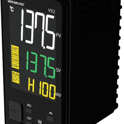 VX2-UCMD-A4TD2R, Temp Controller, 48x96mm, 24VAC/DC, Multirange Input, 4-20mA Output, Relay Cooling Output, 4 Alarms, Retransmission, Event Input (2x SV), Remote Setting Input