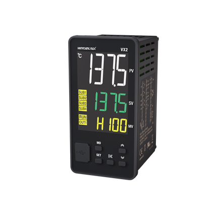 VX2-UMNA-A2D2, Temp Controller, 48x96mm, 100-240VAC, Multirange Input, Relay Output, 2 Alarms, 2 x SV