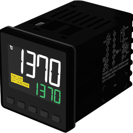 VX4-UCMA-A2D2, Temp Controller, 48x48mm, 100-240VAC, Multirange Input, 4-20mA Output, Relay Cooling Output, 2 x SV Input, 2 Alarms