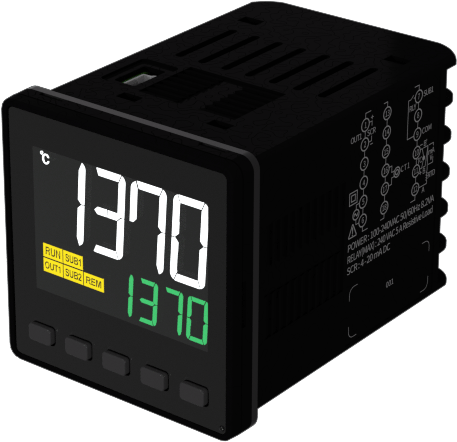 VX4-UCNA-A2D2, Temp Controller, 48x48mm, 100-240VAC, Multirange Input, 4-20mA Output, 2 x SV Input, 2 Alarms