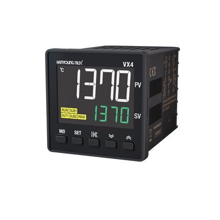 VX4-UCMA-A2D2, Temp Controller, 48x48mm, 100-240VAC, Multirange Input, 4-20mA Output, Relay Cooling Output, 2 x SV Input, 2 Alarms