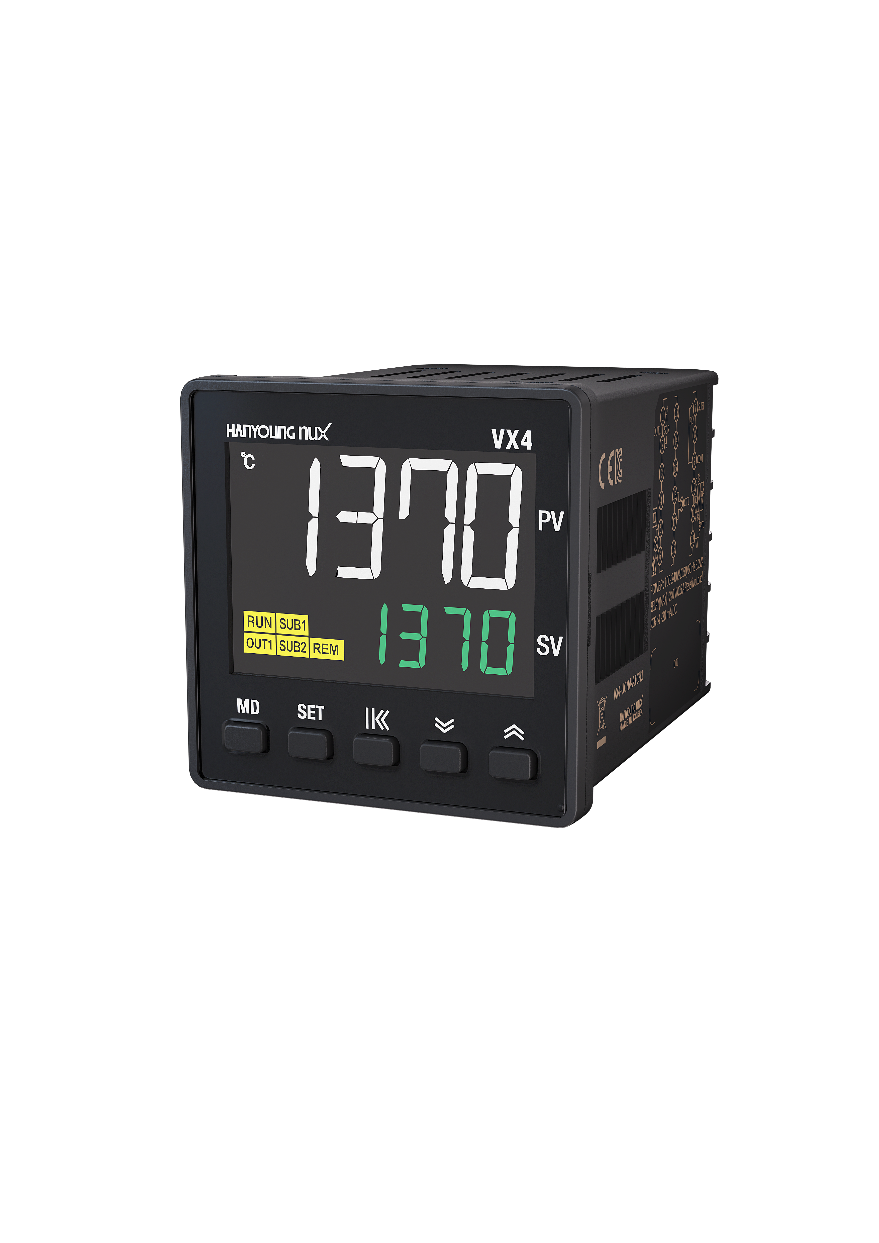 VX4-UCMA-A1, Temp Controller, 48x48mm, 100-240VAC, Multirange Input, 4-20mA Output, Relay Cooling 1 Alarm