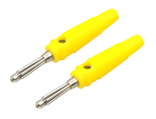 Banana Plugs YELLOW 4mm (2pcs), For Test Equipment/Leads
