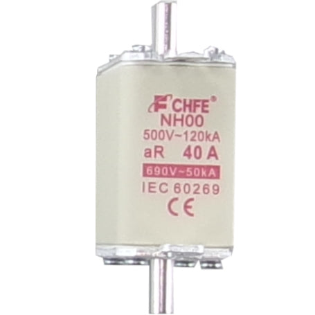 aR Fuse NH00 500V 125A, Semiconductor Type aR Fuse, 125 Amp, 120kA, 500VAC, NH00, 78 x 46 x 29.5mm