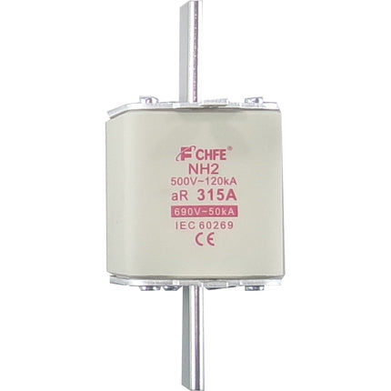 aR Fuse NH2 500V 315A, Semiconductor Type aR Fuse, 250 Amp, 120kA, 500VAC, NH2, 150 x 46 x 29.5mm