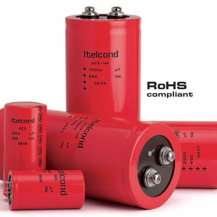 Itelcond S.R.L. Electrolytic Power Capacitor AYUX-HR103X160DC1, 76x105mm Electrolytic Power Capacitor w/ Stud- 85 °C – 10.000 hrs, 10,000 uF 160V FE-AYUX-HR103X160DC1