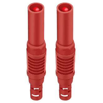 SSP-RED-4mm (2pcs), RED 4mm Fully Sheathed Safety/Banana Plugs For Test Equipment/Leads (Current Clamps)