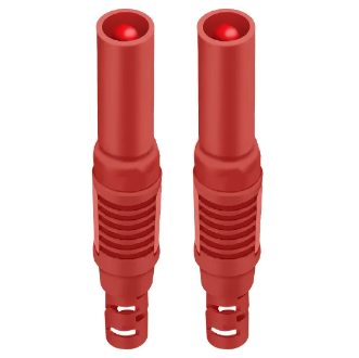 SSP-RED-4mm (2pcs), RED 4mm Fully Sheathed Safety/Banana Plugs, 32 Amp, 1000V Rated. For Test Equipment/Leads (Current Clamps)