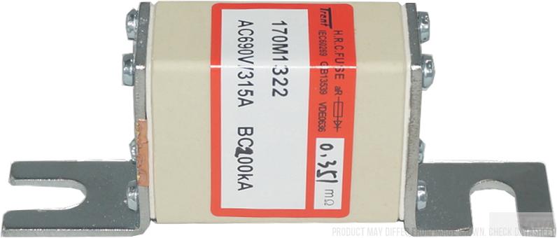 F170M1318, Square Body Semiconductor Fuse, 125 Amp, 690VAC, Panel Mount 200kA-NH Square Body Semiconductor Fuse-Trent-Fastron Electronics Store