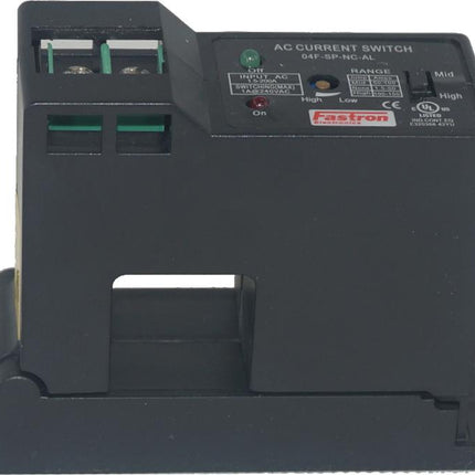 04F-SP-NO-F(1.5A), Split Core AC Current Switch, Multirange 1-10A, 10-50A, 50-200Amp Self Powered, 10% Accuracy, Minimum Threshold 1.5 +/-0.2 Amp Average RMS Current Sensing, Normally Open Contacts, 1Amp @ 240VAC Fixed 1.5 Amp Trip