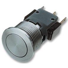 1241.6611.1110000, MSM16 16mm, Pushbutton Switch Metal, Stainless Steel Housing and Actuator, 100mA @ 30VDC, IP40, 0.2 Million Ops