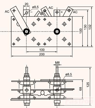 WST0011, Welding Diode Stack 250 Amp, Single Phase, 200 x 125mm Approx-Welding Diode Stack-Fastron Electronics-Fastron Electronics Store