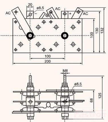 WST0012, Welding Diode Stack, 350 Amp Single Phase, 200 x 125mm Approx-Welding Diode Stack-Fastron Electronics-Fastron Electronics Store