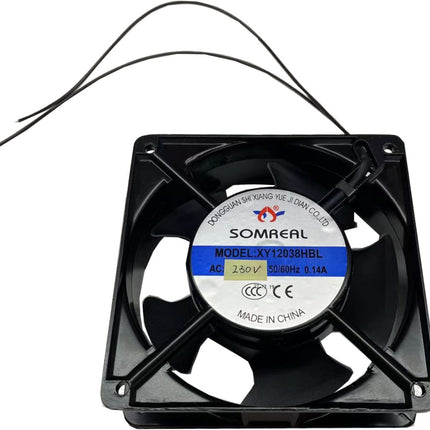 XY12038HBL 230VAC, AC FAN 120mm sq X 38mm 230V, 32 Watts, 94CFM, 2600-3000RPM Ball bearing, CE Approved