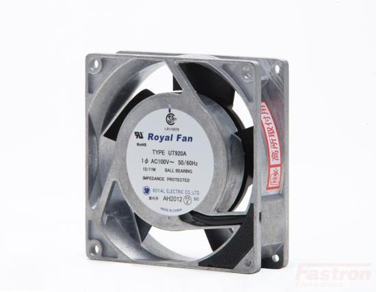 UT921A, 92mmx25mm Coooling Fan, 115VAC, 13/11W, Impedance Protected Ball Bearing Fan-Fan-Fastron Electronics-Fastron Electronics Store
