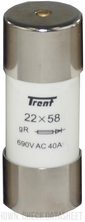 NBR-FR22GR69V125T, gR Semiconductor Fuse, 125 Amp 690VAC, 22 x 58mm