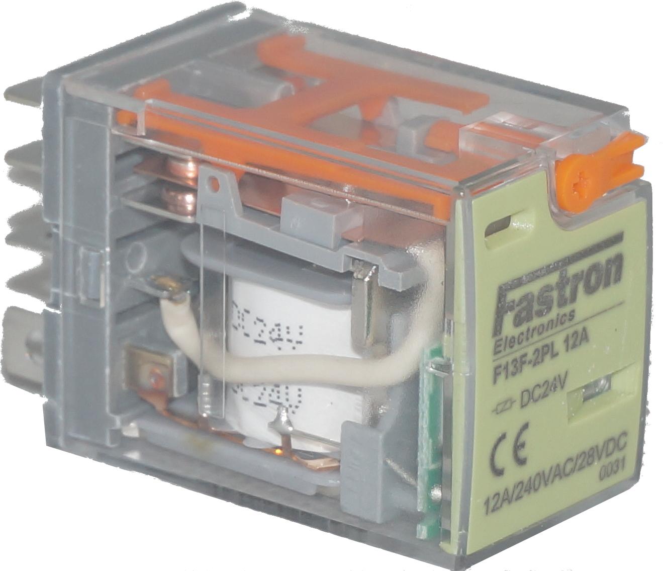 F13F-2PL 12A 24VDC Relay, 2 x 12 Amp Form C, 250VAC/30VDC Load, 240VAC Coil-Relay-Fastron Electronics-Fastron Electronics Store