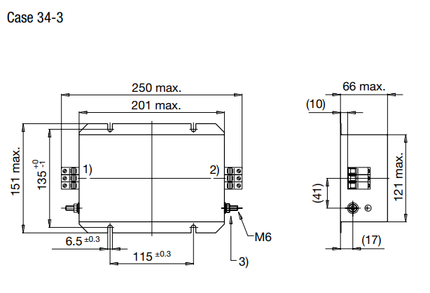FMAC-0956-H310, 1 Stage EMC (RFI) Line Filter for 3-Phase 3 Wire Solar or Industrial Systems, 310 Amp, 480VAC