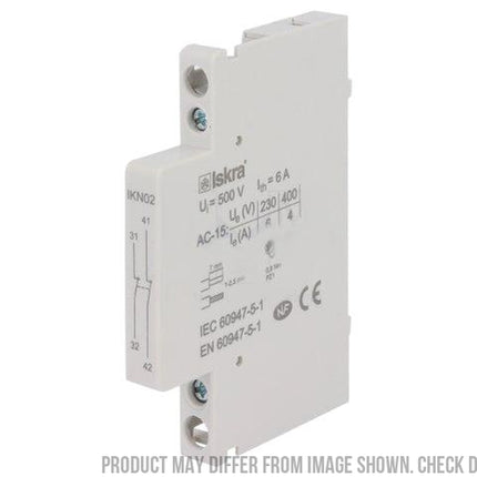 IKN01, Auxiliary Contact for Iskra IKD IKA Modular Contactors, 1 x NC, 6 Amp @ 230VAC, 40-500Hz, Hum Free