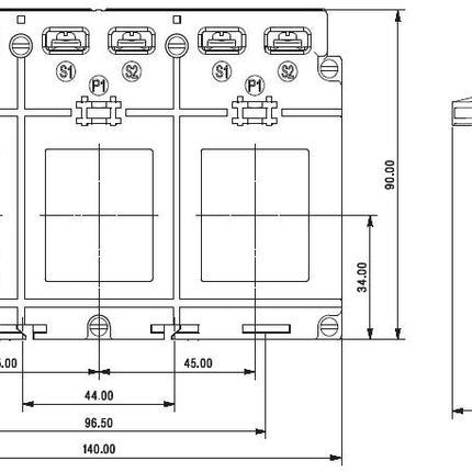 3PH140-31(40) 300, Class 1 2.5VA 300 Amp, 5 Amp Output, 3 Phase Current Transformer, Panel Mount, Busbar Mount