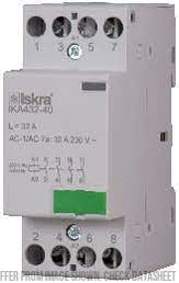 IKD25-22-230VAC, Iskra 4 Pole 2 x SPST NO, Configuration_2 x SPST (2 x NC), Modular Contactor 440VAC 25 Amp, 240VAC Control Voltage, 40-500Hz, Hum Free