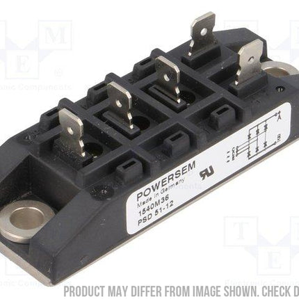 PSD51/18, 3 Phase Bridge, 51 Amp, 1800V, Spade connections