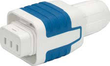 4312.0010, IP67 IEC Appliance Rewireable S15 Plug, Quick connect terminals 4.8 x 0.8 mm, White/Blue