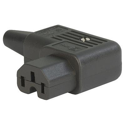 4784.0000, IEC Appliance Inlet C15/F, Angled, Black, for 3 x 1.5m sqr/14AWG Maximum wire size 10mm Type, 120 °C pin Temperature