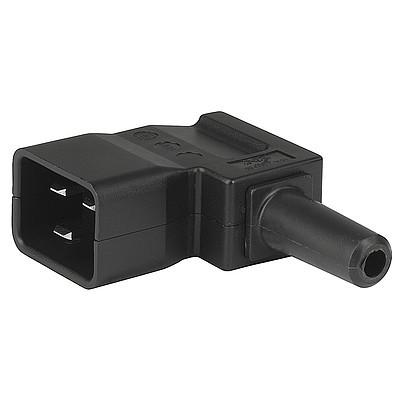 4789.1100, IEC Appliance Outlet C20 Angled, Black, 16 Amp for 3 x 1.5m sqr/14AWG Maximum wire size 10.4mm
