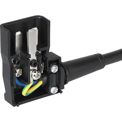 4789.1100, IEC Appliance Outlet C20 Angled, Black, 16 Amp for 3 x 1.5m sqr/14AWG Maximum wire size 10.4mm