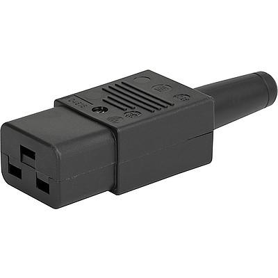 4795.0100, IEC Appliance Outlet C19, Black, 16 Amp for 3 x 1.5m sqr/14AWG Maximum wire size 10mm Type
