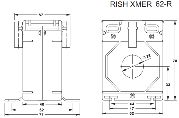 Rish Xmer 62-R 100/5 Class 0.2, 1.5VA, 22mm Aperture