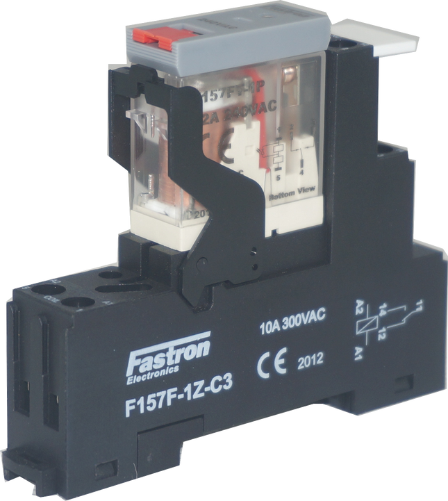 F157FT 1PL 12A 240VAC + F157F-1Z-C3, Relay, 1 x SPDT 12 Amp Form C, 250VAC/30VDC Load, 230VAC Coil