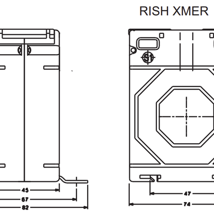 CT 50/5 Class 1 10VA 74W (45) Series Current Transformer, HIGH BURDEN, Wihtout Aperture