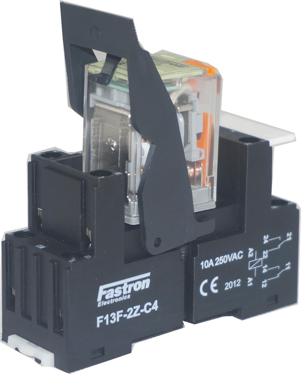 F13F-2PL 12A 240VAC + F13F-2Z-C4, DPDT Relay & Socket, 2 x 12 Amp Form C, 250VAC/30VDC Load, 240VAC Coil-Relay-Fastron Electronics-Fastron Electronics Store