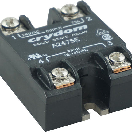 A2475E, Solid State Relay, Single Phase 18-36VAC Control, 75A, 24-280VAC Load