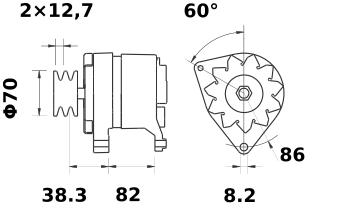 11.203.308 AAK4315 MAHLE - Letrika(Iskra) Alternator, 14VDC 100Amp