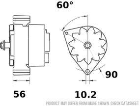 11.205.323 AAK4713 MAHLE - Letrika(Iskra) Alternator, 14VDC 95Amp